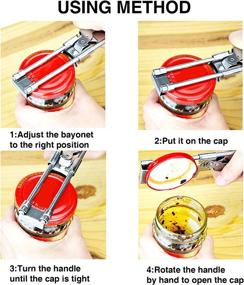 img 3 attached to 🔧 Adjustable Stainless Steel Jar & Bottle Opener, Manual Kitchenware Tool for Opening Jars and Bottles - Master Opener (1 Pcs)