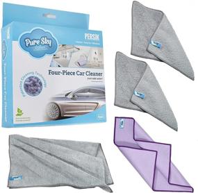 img 3 attached to 🚗 Pure-Sky Microfiber Towels for Cars: 4-Piece Cleaning Kit – No Detergents Required – JUST ADD Water! Interior Cleaning Cloth, Body Towel, Windows Streak Free.