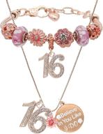 birthday decorations sixteen necklace bracelet logo