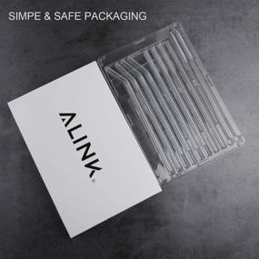 img 1 attached to ALINK 8-Pack Clear Glass Smoothie Straws: Long, Wide, Reusable with 2 Cleaning Brushes
