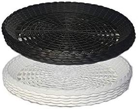 img 3 attached to 🍽️ BudaysMart 9" Plastic Reusable Paper Plate Holders - Black & White (Set of 10)