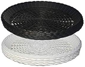 img 4 attached to 🍽️ BudaysMart 9" Plastic Reusable Paper Plate Holders - Black & White (Set of 10)
