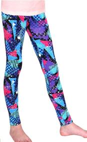 img 4 attached to 👖 Syleia Triangle Print Black Leggings for Girls - Medium Size