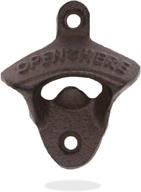 🍺 ipihsius rustic farmhouse cast iron wall mounted bottle opener - easy-to-install with screws (1 pack, rustic finish) logo