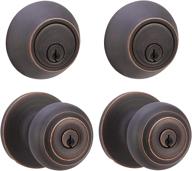 🚪 set of 2 amazon basics classic oil rubbed bronze exterior knobs with lock and deadbolt логотип