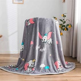 img 2 attached to 🔷 Anjos Dumbo Grey Nordic Coral Fleece Blanket Throw Bedspread Sheet - Super Soft Microfiber Polyester Material - Queen Size (90x98inch)