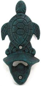 img 4 attached to 🐢 Seaworn Blue Cast Iron Wall Mounted Sea Turtle Bottle Opener - 6 Inch by Hampton Nautical