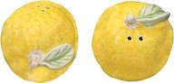 🍋 yellow stoneware lemon-shaped salt & pepper shakers by creative co-op (set of 2) logo