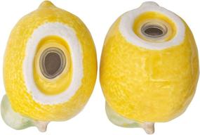 img 1 attached to 🍋 Yellow Stoneware Lemon-shaped Salt & Pepper Shakers by Creative Co-Op (Set of 2)