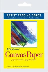 img 1 attached to 🎨 Strathmore Artist Trading Cards 2.5" x 3.5" 300 Series Canvas Paper - Pack of 10 Cards, White