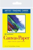 🎨 strathmore artist trading cards 2.5" x 3.5" 300 series canvas paper - pack of 10 cards, white logo