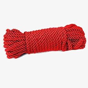 img 3 attached to 10m Solid Braided Twisted Ropes: 32ft Soft Nylon Silk Rope, 8mm Diameter (1/3inch), Durable and Strong All Purpose Twine Cord Rope String Thread Cord (Red)