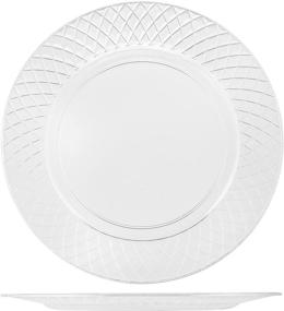 img 3 attached to 🍽️ 50 Clear Plastic Plates, 9-inch Disposable Dinnerware Set, Fancy Luncheon Plates, Elegant Hard Round Party Plates, Heavy-Duty Wedding Supplies, Premium Catering Plates [Diamond]