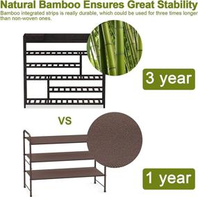 img 2 attached to Bamworld 5-Tier Bamboo Shoes Rack Shelf Organizer for 24 👞 Pairs of Footwear, Boots, or Flowerpots with Storage Box - Entryway Solution