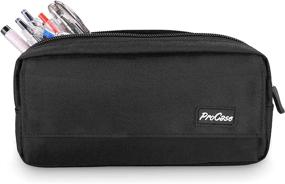 img 4 attached to 🖋️ ProCase Pencil Case: Large Capacity Pen Holder Bag for School Supplies and Office Organization - Black