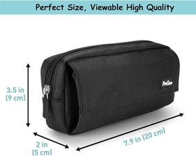 img 1 attached to 🖋️ ProCase Pencil Case: Large Capacity Pen Holder Bag for School Supplies and Office Organization - Black