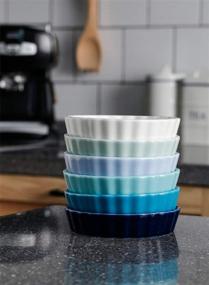 img 1 attached to 🍮 Sweese 509.003 Porcelain Round Ramekins for Baking, 6 oz Creme Brulee Dish - Set of 6 in Cool Assorted Colors
