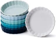 🍮 sweese 509.003 фарфоровые круглые рамки для запекания, 6 унций посуда для крем-брюле - набор из 6 штук в крутых разноцветных цветах логотип