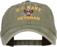 🧢 washed cap with military embroidered design for us navy veterans – e4hats.com logo