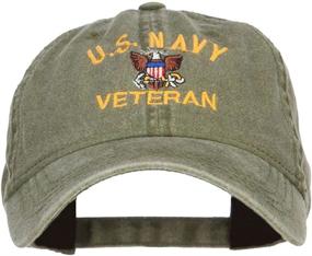 img 4 attached to 🧢 Washed Cap with Military Embroidered Design for US Navy Veterans – e4Hats.com