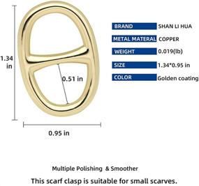 img 1 attached to Металлическое кольцо для шарфа для женщин: овальные круглые шелковые кольца для шарфов с цветами в серебряном и золотом покрытии - стильные шарфы