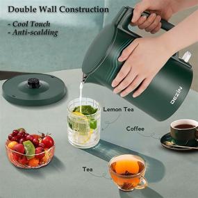 img 3 attached to Dezin Electric Kettle - 1.7L Cool Touch Double Wall Tea Kettle, Green