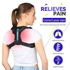 img 1 attached to 👨 2022 Updated Posture Corrector for Men and Women - Adjustable Upper Back Brace for Clavicle Support, Pain Relief for Neck, Back, and Shoulders