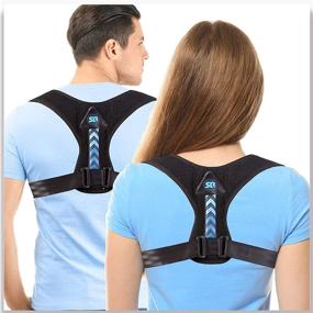 img 4 attached to 👨 2022 Updated Posture Corrector for Men and Women - Adjustable Upper Back Brace for Clavicle Support, Pain Relief for Neck, Back, and Shoulders