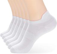 denisy women's white ankle athletic running socks - soft low cut sports tab socks in black for us shoe size 6-9/9-11 (pack of 6 pairs) logo