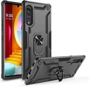 img 4 attached to 📱 Anti-Scratch Heavy Duty 360° Rotating Ring Stand Protective Shockproof Cover - GORGCASE for LG Velvet (2020)/LG Velvet 5G (Not for Verizon LG Velvet 5G UW) - Black (Works with Magnetic Car Mount)