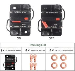 img 3 attached to 🔌 Calvert 60 Amp Circuit Breaker with Manual Reset for Car Marine Trolling Motors Boat ATV - Manual Power Protection for Audio System Fuse, 12V-48VDC, Waterproof (60A)