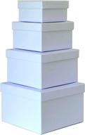 🎁 квадратные жёсткие подарочные коробки cypress lane: вложенный набор из 4 штук, размеры от 3.5x3.5x2 до 6x6x4 дюйма, маленький размер (белые) - изысканное решение для упаковки. логотип