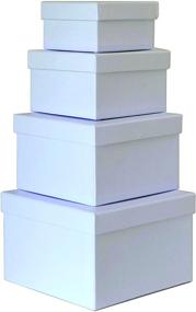 img 4 attached to 🎁 Квадратные жёсткие подарочные коробки Cypress Lane: вложенный набор из 4 штук, размеры от 3.5x3.5x2 до 6x6x4 дюйма, маленький размер (белые) - изысканное решение для упаковки.