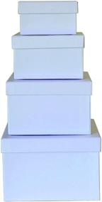 img 3 attached to 🎁 Квадратные жёсткие подарочные коробки Cypress Lane: вложенный набор из 4 штук, размеры от 3.5x3.5x2 до 6x6x4 дюйма, маленький размер (белые) - изысканное решение для упаковки.