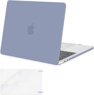 🔒 premium lavender gray hard shell case & screen protector for macbook pro 15 inch - compatible with a1990 & a1707, 2019-2016 releases logo