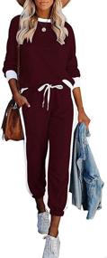 img 4 attached to 👗 Style Meets Comfort: PRETTYGARDEN Women's 2 Piece Striped Sweatsuit for Trendy Athleisure Looks!