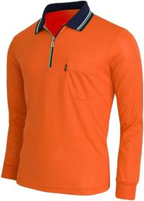 img 4 attached to 🧡 BCPOLO Orange S Athletic Sleeve Polo Shirt: Dynamic Performance in Style