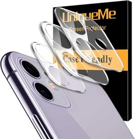 img 4 attached to 📸 [Pack of 3] UniqueMe High Definition Tempered Glass Camera Lens Protectors for iPhone 11 - Scratch Resistant 6.1 inch