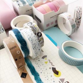 img 1 attached to 🎨 YUBBAEX 5 Rolls Washi Tape Set - Creative Basic Skinny Masking Decorative Tapes for Arts, Crafts, Bullet Journals, Planners, Scrapbooking, Wrapping (Dot & Line) - Enhance SEO!