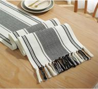 🏃 stylish caflife runner: enhance your décor with farmhouse natural tassels логотип