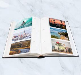 img 3 attached to 🖼️ Golden State Art, Black 300 Photo Album for 4x6 Pictures - Embossed Basket Weave Design Memories Collection with 3 Photos Per Page