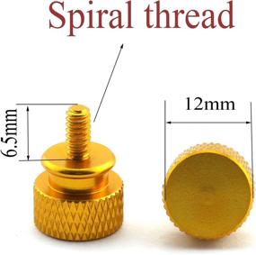 img 1 attached to 🖥️ 10 Pieces of Colorful Gold Aluminum Alloy Knurled Thumbscrews for Desktop Computer PC Case Chassis – M3.5 Tool-Less Adjustment, #6-32x6mm Size