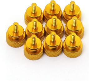 img 4 attached to 🖥️ 10 Pieces of Colorful Gold Aluminum Alloy Knurled Thumbscrews for Desktop Computer PC Case Chassis – M3.5 Tool-Less Adjustment, #6-32x6mm Size