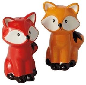 img 3 attached to DII Foxes Ceramic Salt & Pepper Shakers: Whimsical Tabletop Decor for Fox Lovers