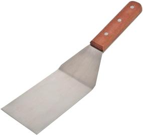 img 4 attached to 🍔 Tytroy BBQ Grill Turner Burger Flipper with Wood Handle and Metal Spatula (1 pc)