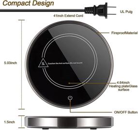 img 3 attached to JYYRC Водонепроницаемая подставка для чашек с напитками: Автоматическое отключение Электрическая подогревающая подставка для кофе, молока, чая, воды и других напитков!