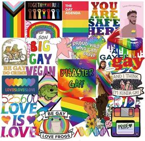 img 2 attached to Gay Pride Stickers 50Pcs Bright Technicolor Rainbow Stickers Decal For Laptop Skateboard Bumper Cars Computers Cool Adults Decorations (Gay Pride)