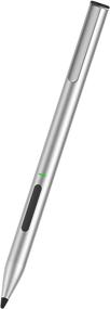 img 4 attached to 🖊️ Adonit Silver Stylus for Surface Pro X/8/7/6/5/4/3, Go 3/2/1, Duo2, Book/ Laptop - 4096 Pressure Sensitivity, Tilt, Palm Rejection, Rechargeable Pen - Made In Taiwan