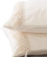 🛏️ flber white pillowcases: tassel sham cotton covers - set of 2 (18.9in x 29.1in) логотип