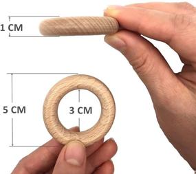 img 3 attached to 🔮 10 Pcs HEOCAKR Natural Beech Wood Rings - 5cm Unfinished Solid Wooden Circles for Craft, Ring Pendant, and Jewelry Making Connections